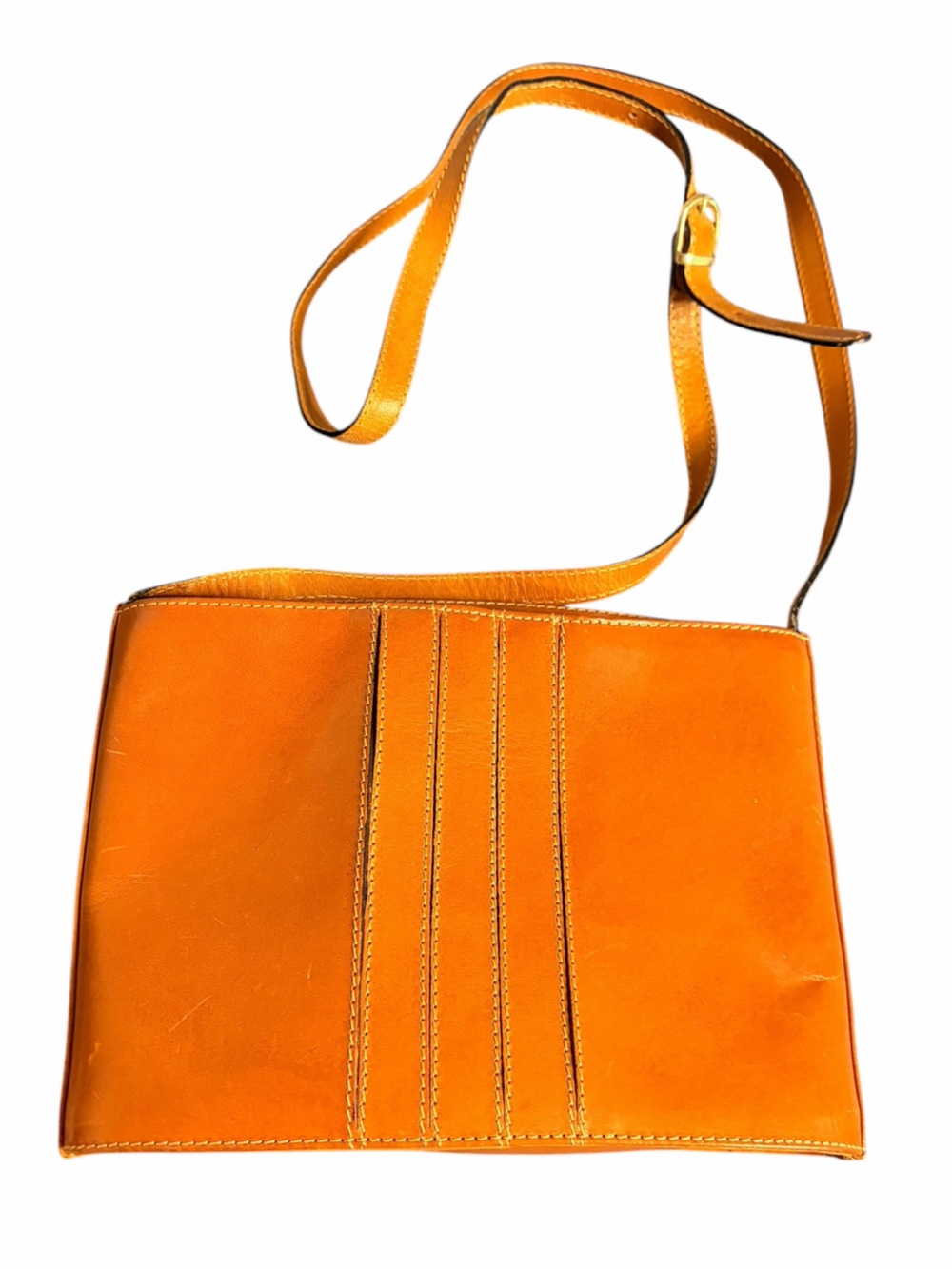 Vintage Cristian Orange Leather Shoulder Bag